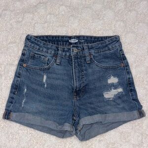 Old Navy OG Short High Rise Rolled Hem Distressed Jean Shorts • Size 4